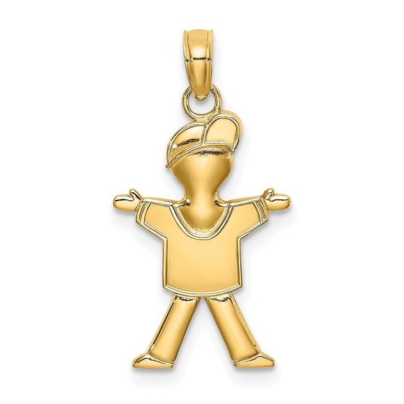 14k Polished Full Body Boy Charm,All Products : American Fashion Style Bags On Sale